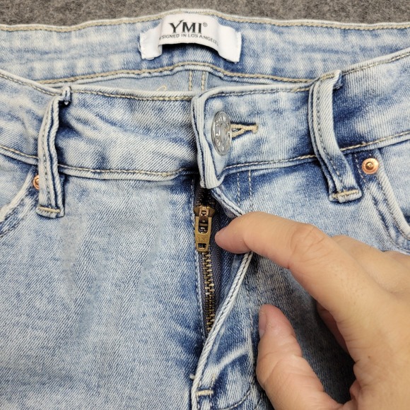 YMI Jeans Womens 9/29 Light Wash Stretch Boho Streetwear Bootcut Leg Y2K Fairy - Picture 7 of 12